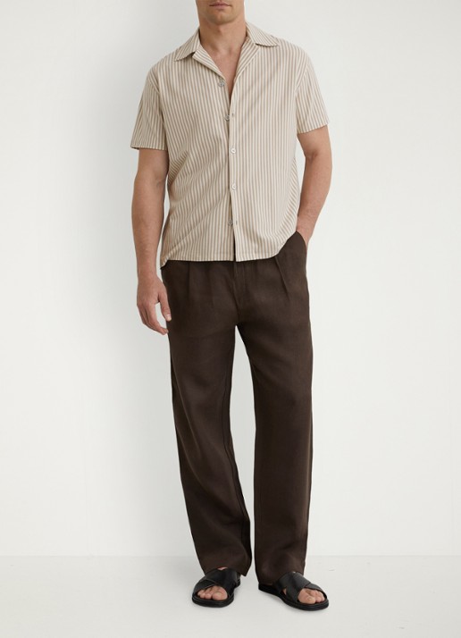 Reiss Aurelia overhemd met streepprint - voorkant 6 beige