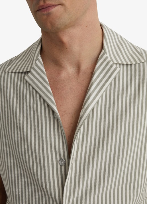 Reiss Aurelia overhemd met streepprint - detail 3 khaki
