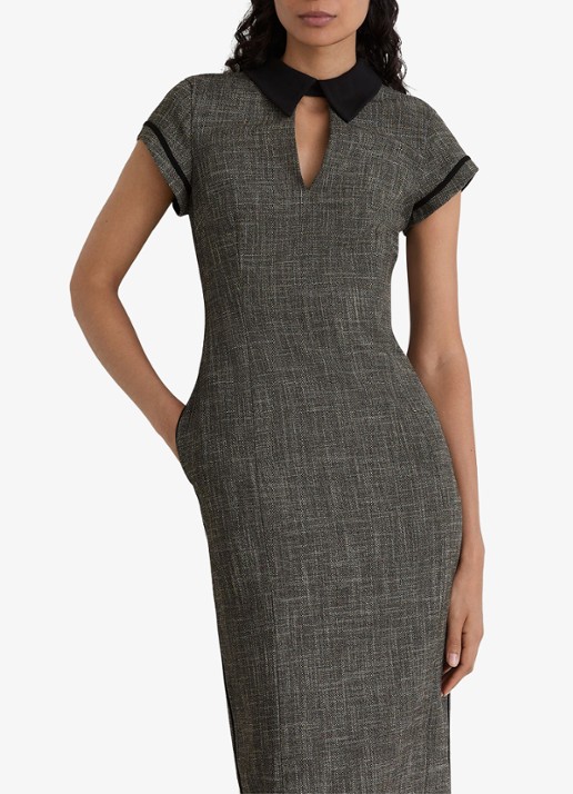 Reiss Ava midi jurk met steekzakken
