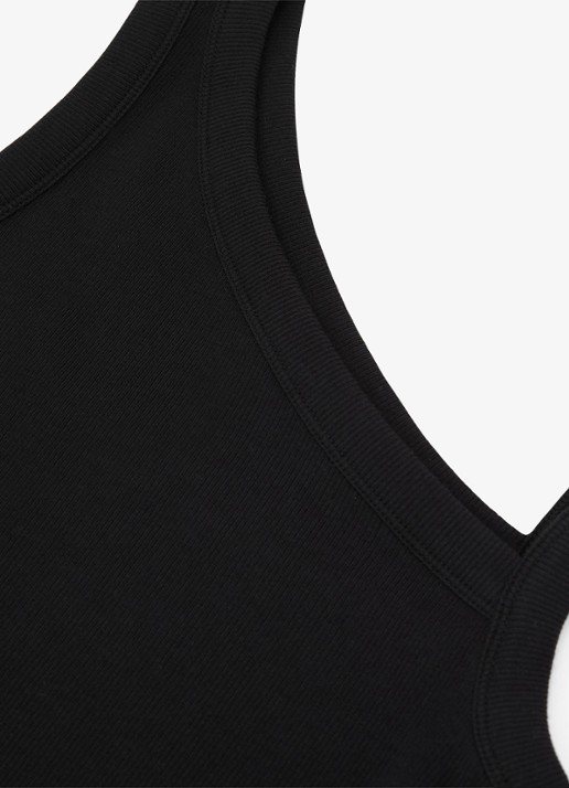 Reiss Aysha ribgebreide top met asymmetrische hals - detail 4 black / zwart