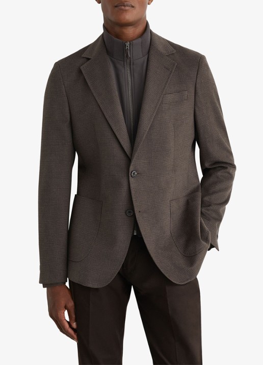 Reiss Badge fitted colbert met uitneembare voering met halve rits