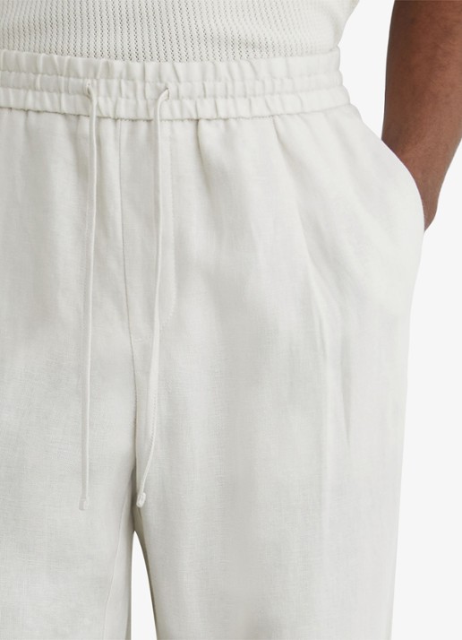Reiss Barges straight fit pantalon van linnen - detail 2 stone / beige