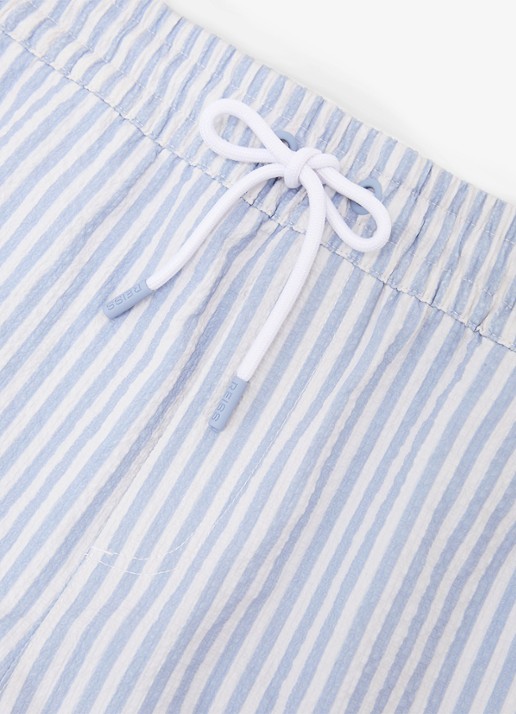 Reiss Bay Seesucker zwemshort met streepprint  - detail 6 lichtblauw