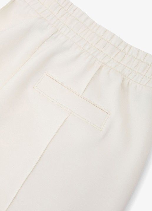 Reiss Bea high waist straight fit korte broek met steekzakken - detail 3 creme