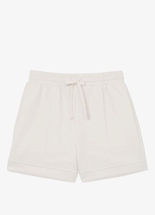 Reiss Bea high waist straight fit korte broek met steekzakken - voorkant 5 creme