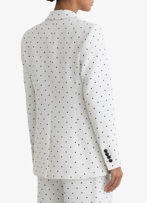 Reiss Beatrix double-breasted blazer met stippenprint - achterkant 7 wit