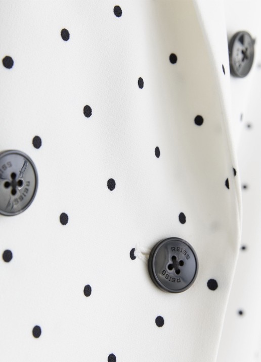 Reiss Beatrix double-breasted blazer met stippenprint - detail 5 wit