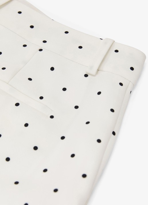 Reiss Beatrix high waist wide fit korte broek met stippenprint - detail 5 wit