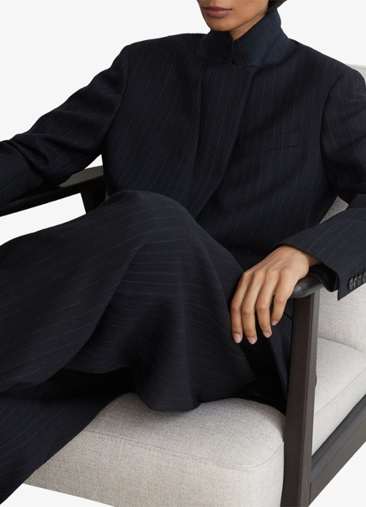 Reiss Beck single-breasted blazer van wol met streepprint