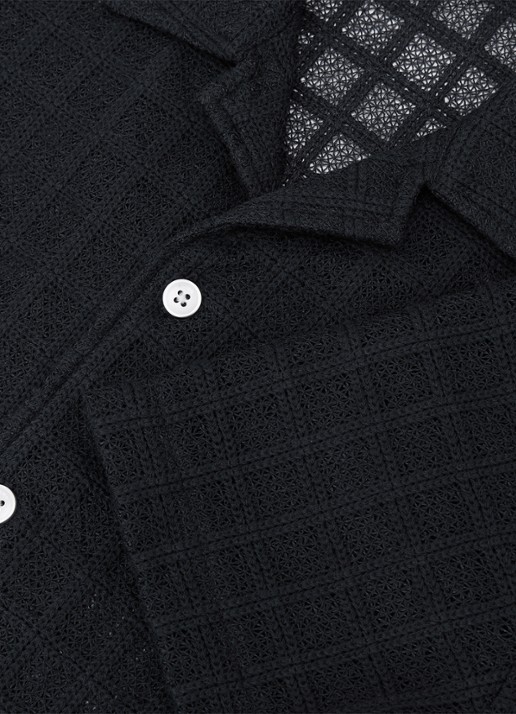 Reiss Belardo overhemd met structuur - detail 6 donkerblauw