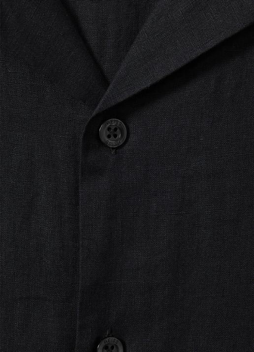 Reiss Beldi regular fit overhemd van linnen - detail 4 black / zwart