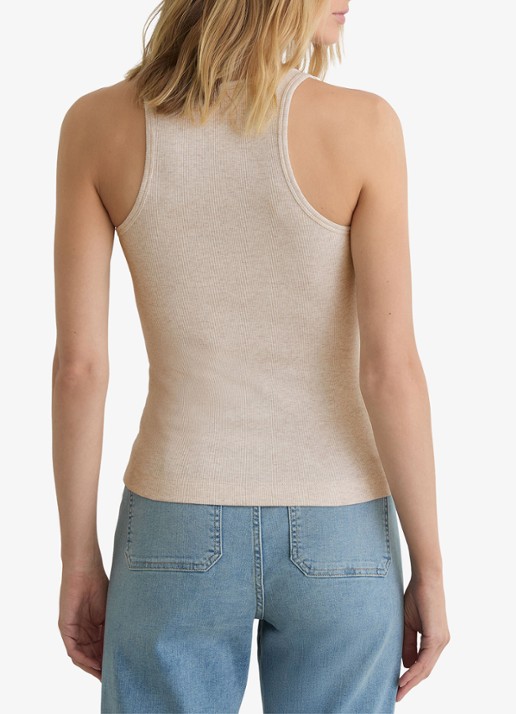 Reiss Bella ribgebreide tanktop met ringdetail - detail 4 creme