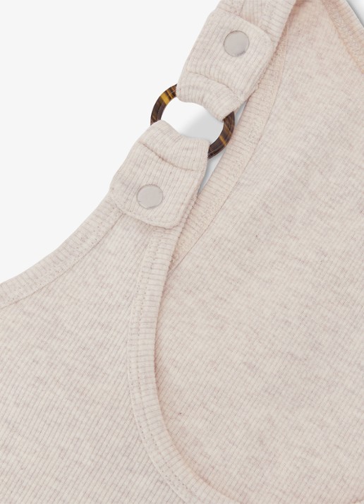 Reiss Bella ribgebreide tanktop met ringdetail - detail 5 creme