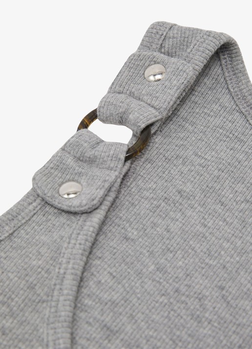 Reiss Bella ribgebreide tanktop met ringdetail - detail 4 grijs