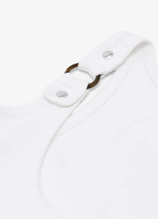 Reiss Bella ribgebreide tanktop met ringdetail - detail 6 wit