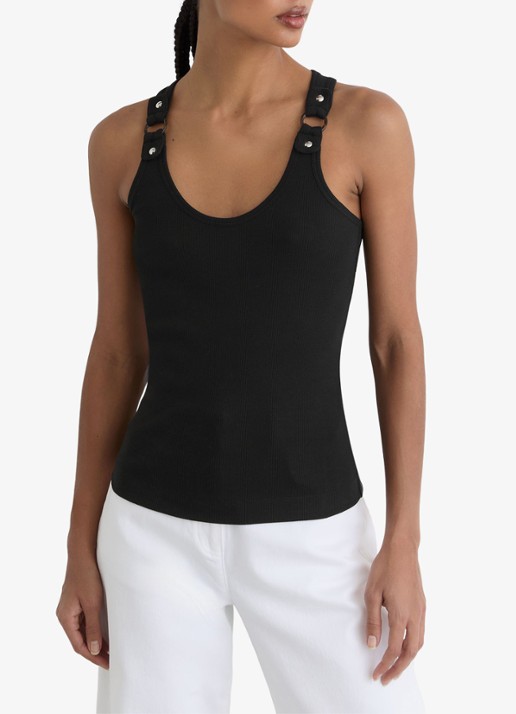 Reiss Bella ribgebreide tanktop met ringdetail