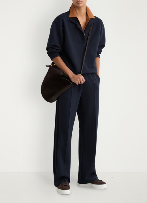 Reiss Bella wide fit joggingbroek met steekzakken - voorkant 3 donkerblauw