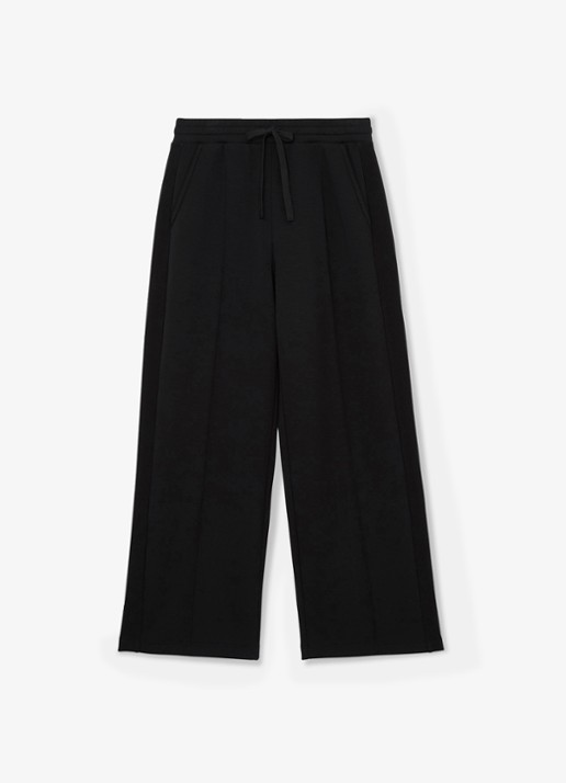 Reiss Bella wide fit joggingbroek met steekzakken - voorkant 2 black / zwart