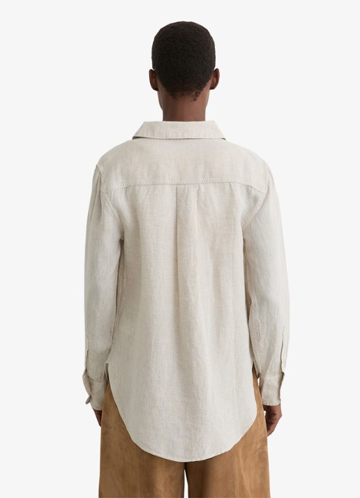 Reiss Belle blouse in linnenblend - achterkant 3 beige