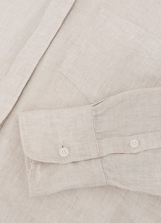 Reiss Belle blouse in linnenblend - detail 6 beige