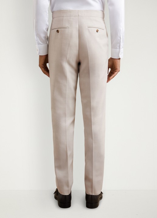 Reiss Belmont slim fit chino in wolblend - achterkant 3 stone / beige