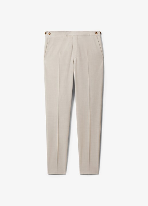 Reiss Belmont slim fit chino in wolblend - voorkant stone / beige