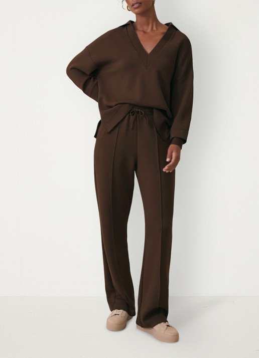 Reiss Bernie high waist straight fit joggingbroek met steekzakken