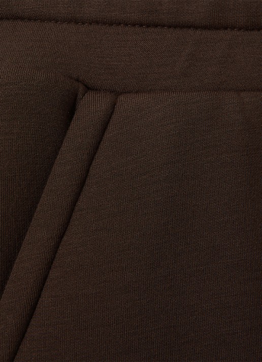 Reiss Bernie high waist straight fit joggingbroek met steekzakken - detail 6 chocoladebruin