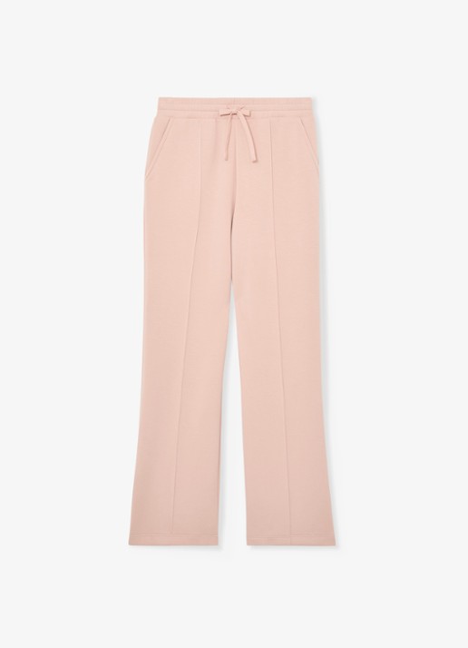 Reiss Bernie high waist straight fit joggingbroek met steekzakken - voorkant roze