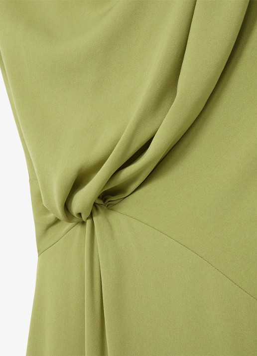 Reiss Beth midi off shoulder jurk met gedrapeerd detail - detail 4 mosgroen