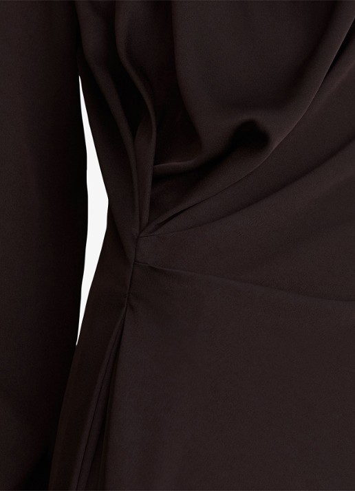 Reiss Bethany mini jurk met asymmetrische zoom - detail 7 donkerbruin