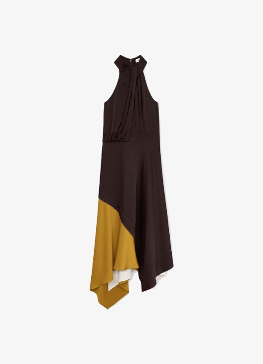 Reiss BIANCA midi A-lijn jurk van satijn