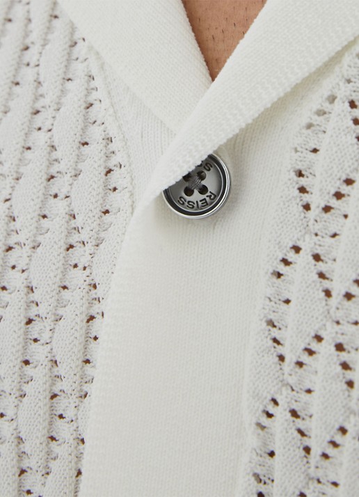 Reiss Bilsby overhemd met structuur - detail 2 white / wit