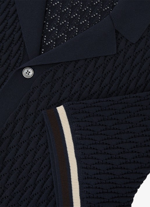 Reiss Bilsby overhemd met structuur - detail 5 navy / blauw