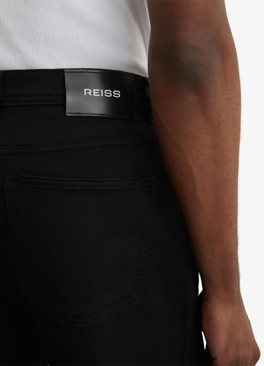 Reiss Bishopgate straight leg jeans met steekzakken - detail 6 zwart