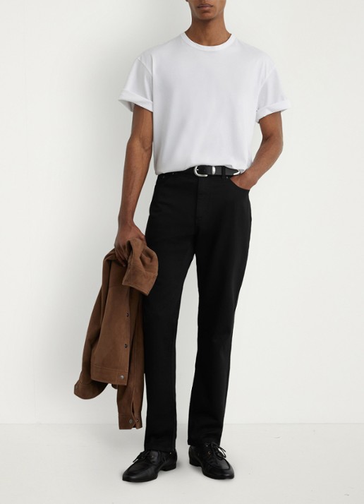 Reiss Bishopgate straight leg jeans met steekzakken - voorkant 3 zwart
