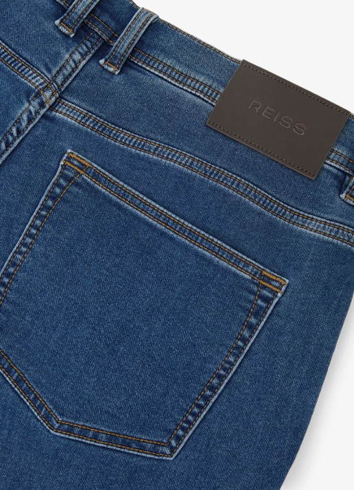 Reiss Bishopgate straight leg jeans met steekzakken - detail 7 blauw