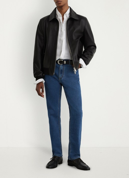 Reiss Bishopgate straight leg jeans met steekzakken - voorkant 2 blauw