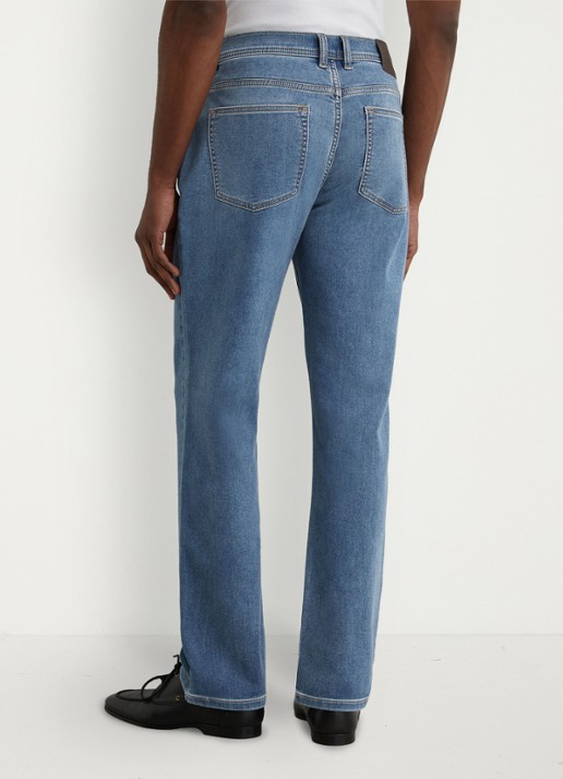 Reiss Bishopgate straight leg jeans met steekzakken - achterkant 7 lichtblauw