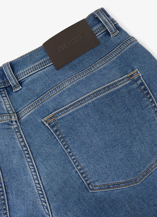 Reiss Bishopgate straight leg jeans met steekzakken - detail 4 lichtblauw