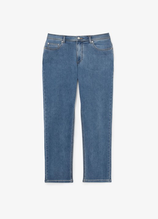 Reiss Bishopgate straight leg jeans met steekzakken - voorkant 5 lichtblauw