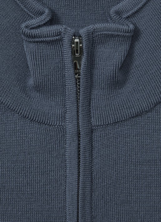 Reiss Blackhall fijgebreide trui in merino wolblend - detail 3 airforce blue / blauw