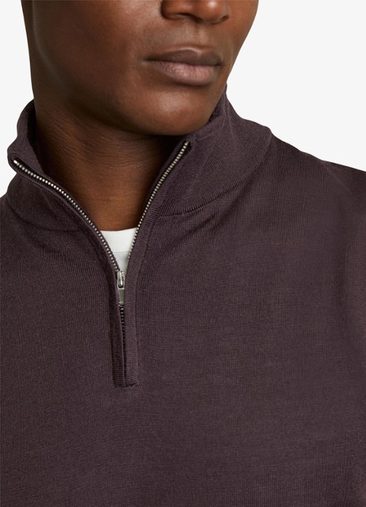 Reiss Blackhall fijgebreide trui in merino wolblend - detail 3 bordeauxrood