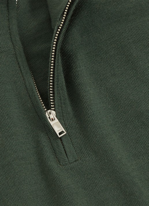 Reiss Blackhall fijngebreide trui met polokraag - detail 5 donkergroen