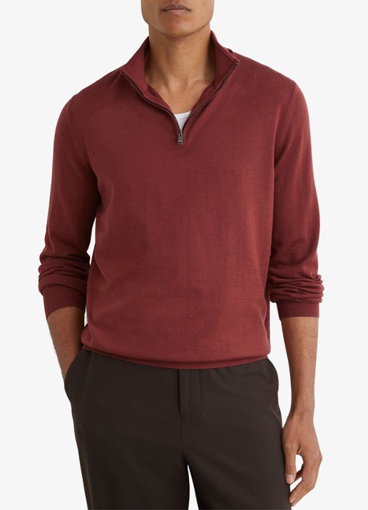 Reiss Blackhall pullover in merino wolblend met halve rits