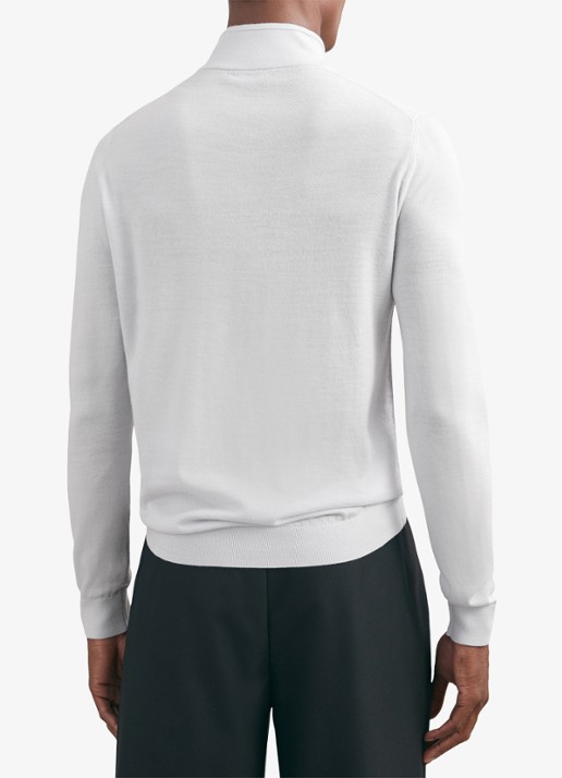 Reiss Blackhall schipperstrui van wol met halve rits  - achterkant lichtblauw