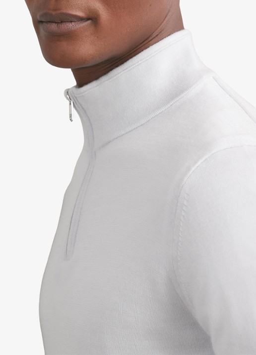 Reiss Blackhall schipperstrui van wol met halve rits  - detail 3 lichtblauw