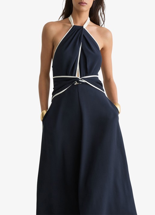 Reiss Blair midi jurk met steekzakken