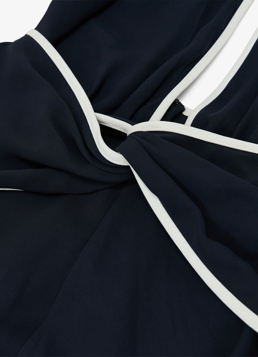 Reiss Blair midi jurk met steekzakken - detail 4 donkerblauw