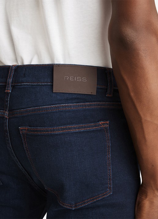 Reiss Bleaker skinny jeans met donkere wassing - detail 4 indigo